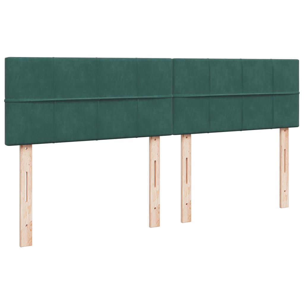 Boxspring met matras fluweel donkergroen 180x200 cm