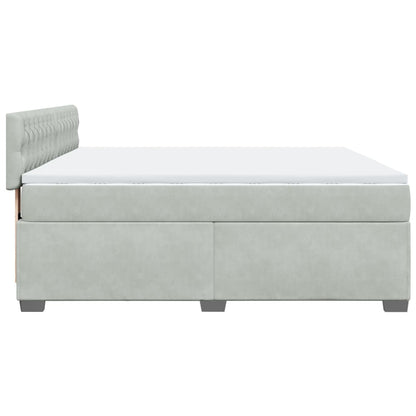Boxspring met matras fluweel lichtgrijs 180x200 cm
