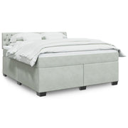 Box spring bed with velvet mattress light grey 180x200 cm
