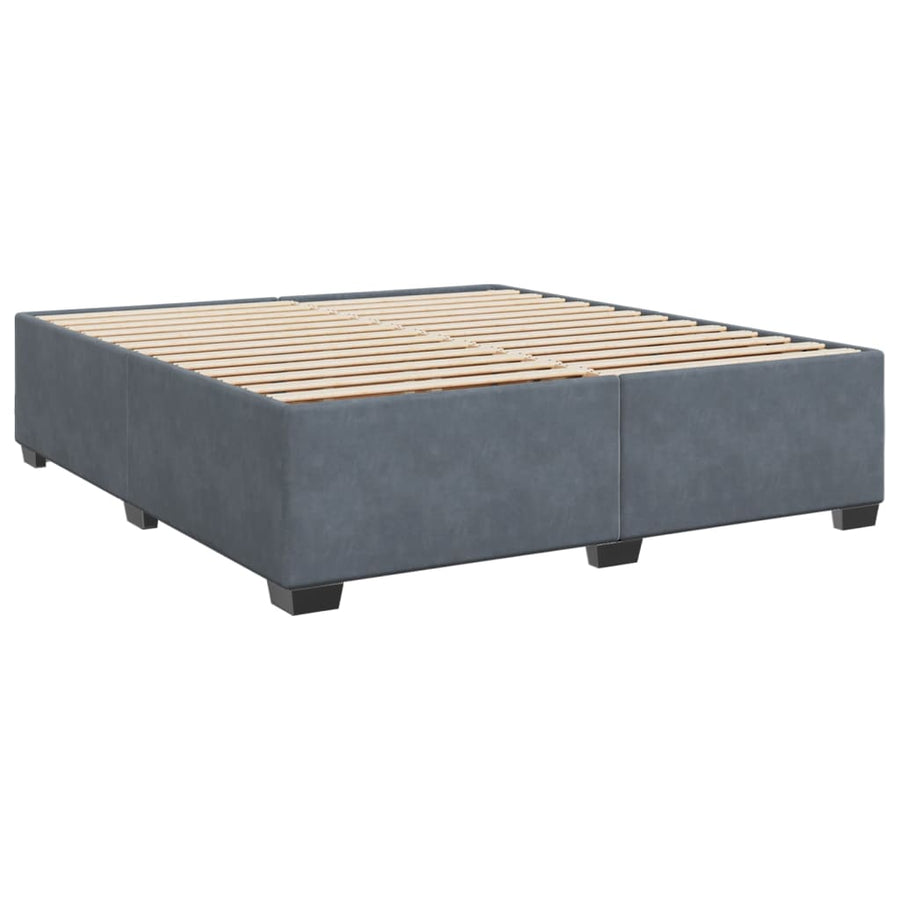 Boxspring met matras fluweel donkergrijs 180x200 cm