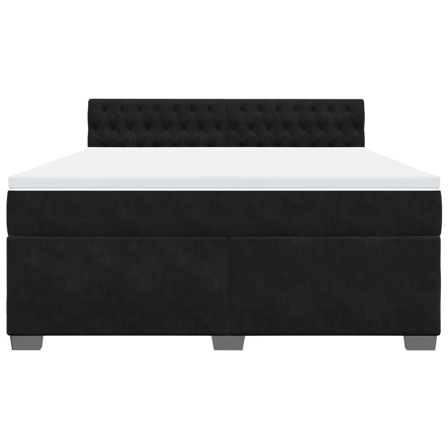 Boxspring met matras fluweel zwart 180x200 cm