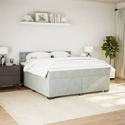 Boxspring met matras fluweel lichtgrijs 180x200 cm