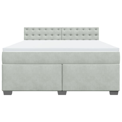 Boxspring met matras fluweel lichtgrijs 180x200 cm