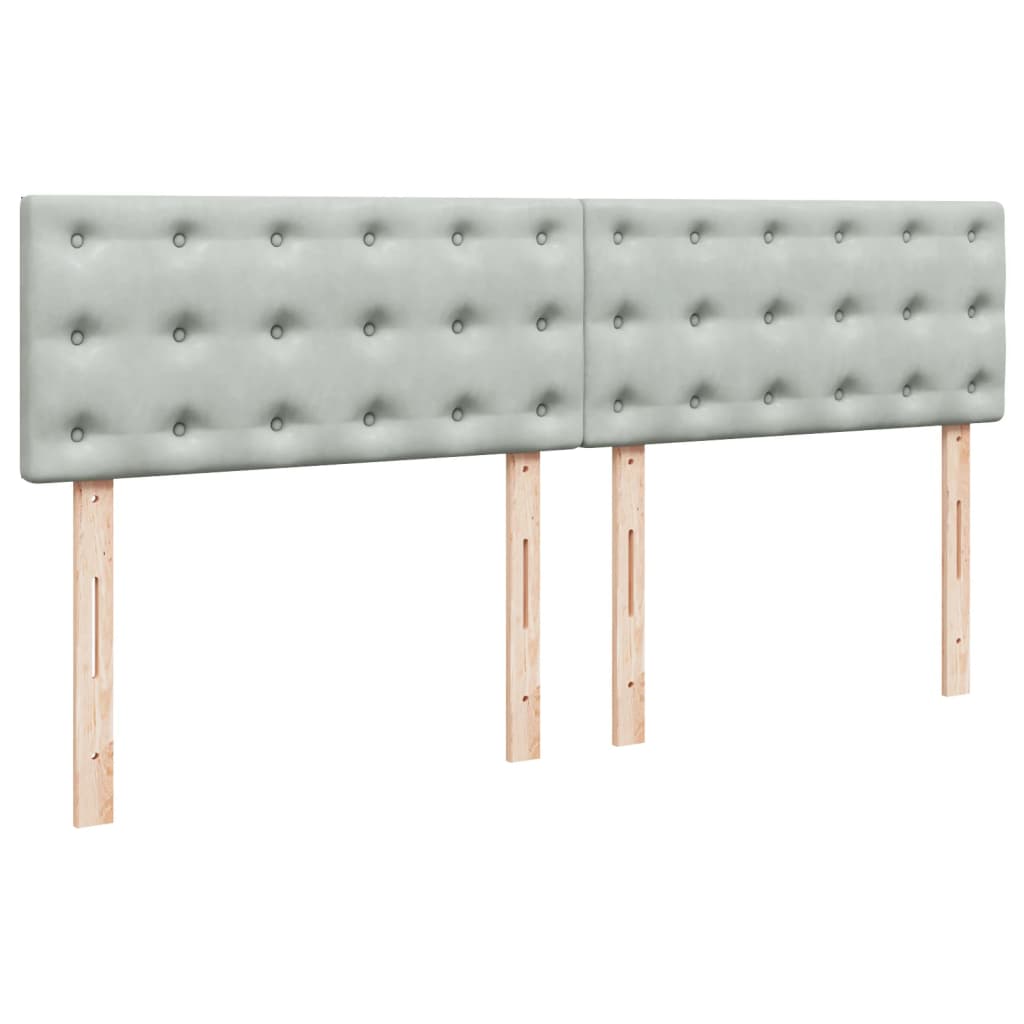 Boxspring met matras fluweel lichtgrijs 180x200 cm