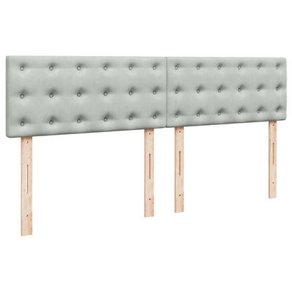 Boxspring met matras fluweel lichtgrijs 180x200 cm