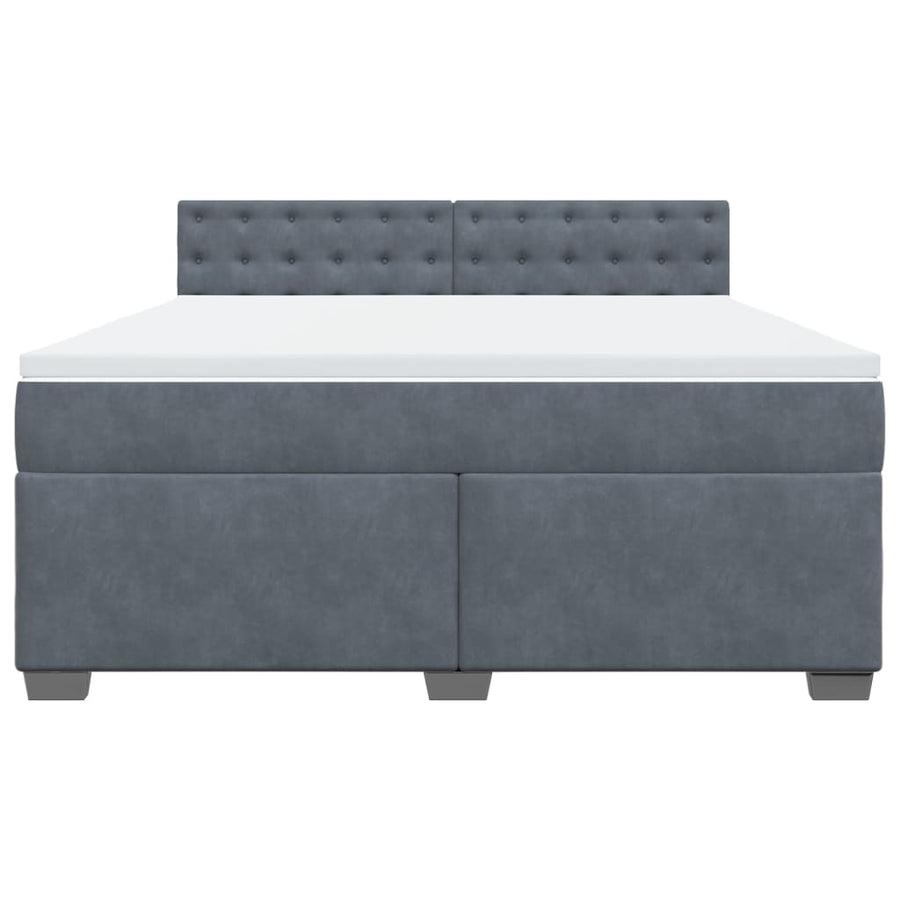 Boxspring met matras fluweel donkergrijs 180x200 cm