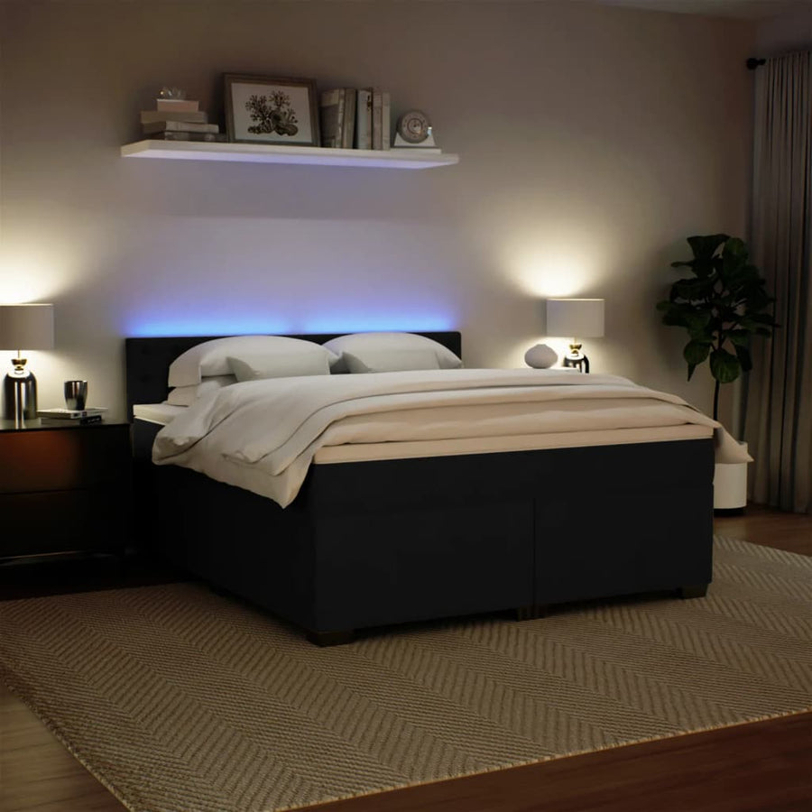 Boxspring met matras fluweel zwart 180x200 cm