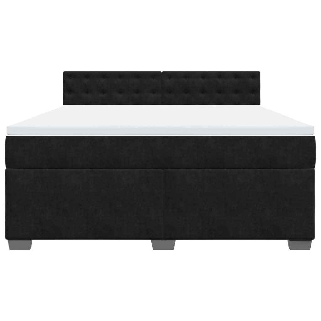 Boxspring met matras fluweel zwart 180x200 cm