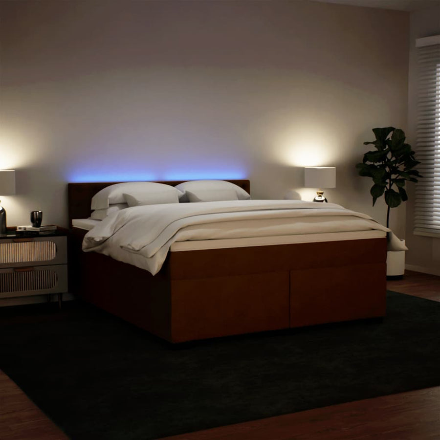 Boxspring met matras fluweel roze 180x200 cm