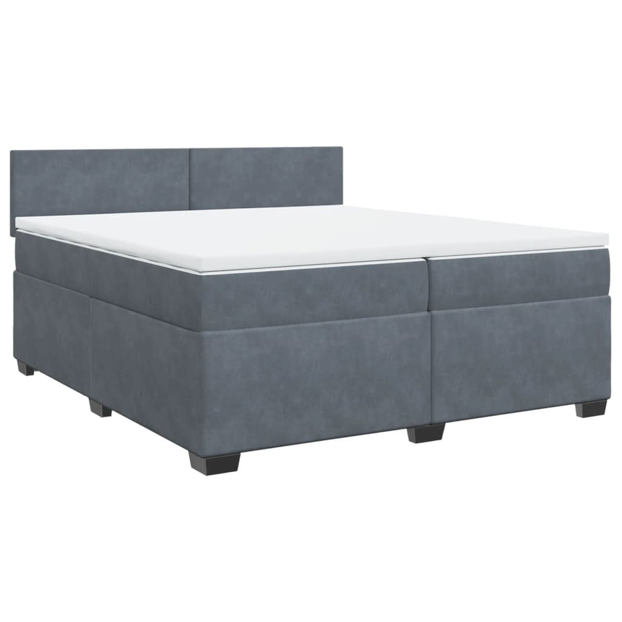 Boxspring met matras fluweel donkergrijs 200x200 cm