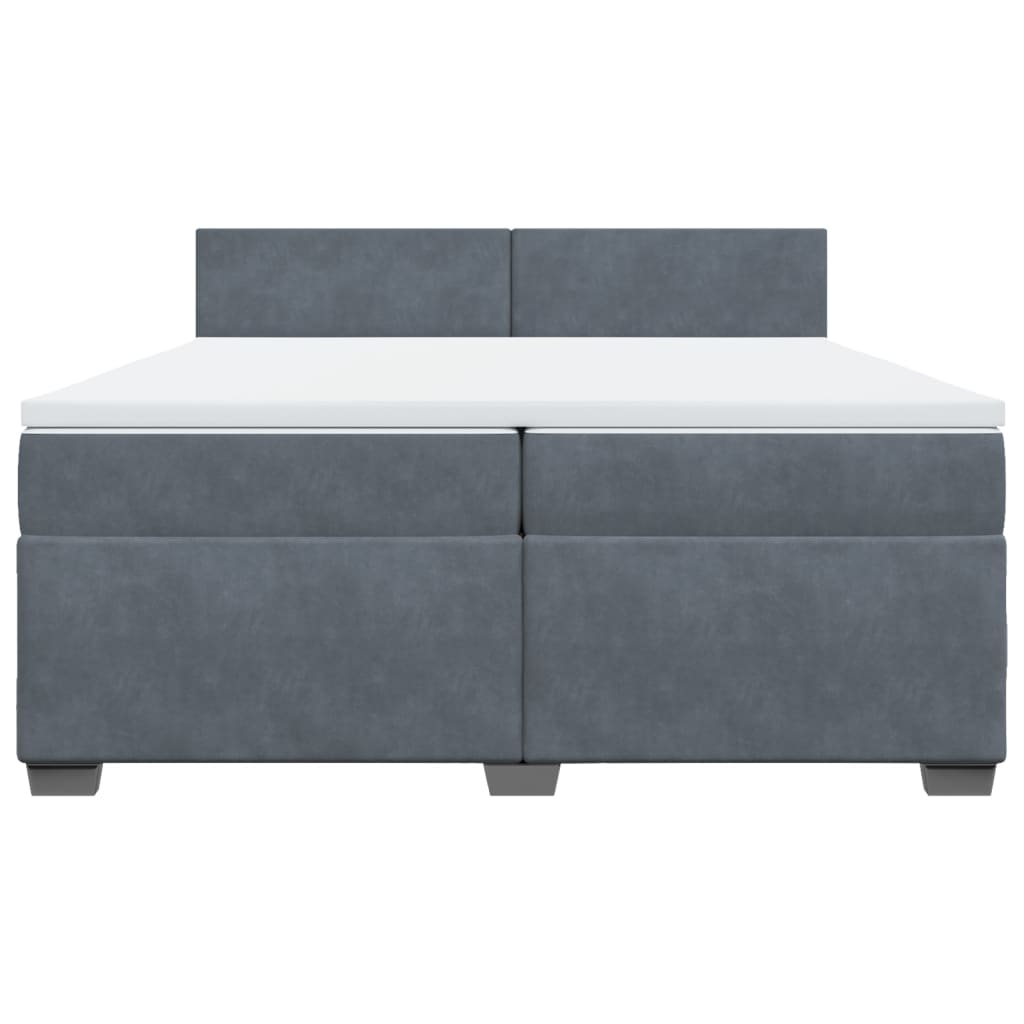 Boxspring met matras fluweel donkergrijs 200x200 cm