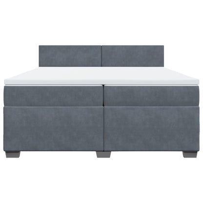 Boxspring met matras fluweel donkergrijs 200x200 cm