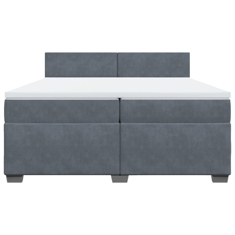 Boxspring met matras fluweel donkergrijs 200x200 cm