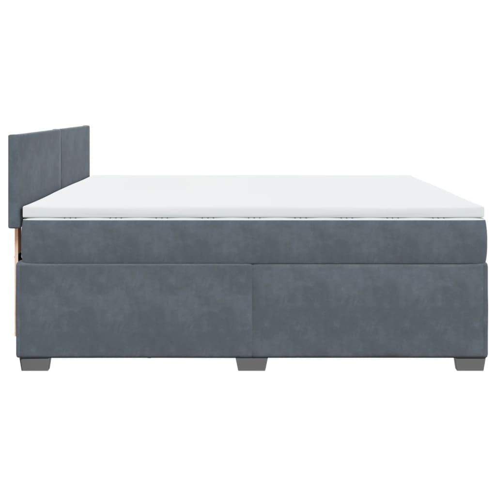 Boxspring met matras fluweel donkergrijs 200x200 cm