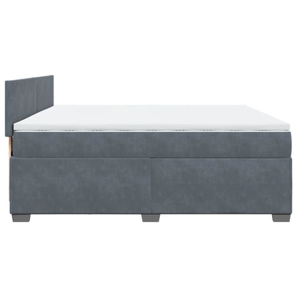 Boxspring met matras fluweel donkergrijs 200x200 cm