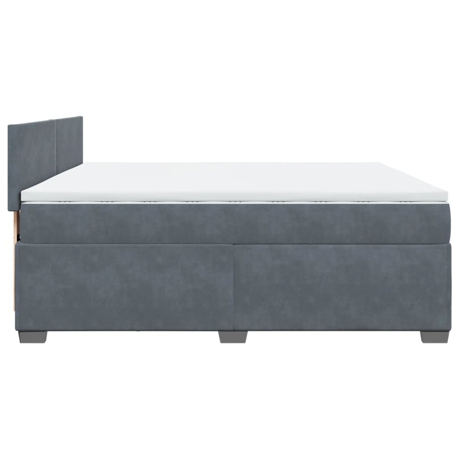 Boxspring met matras fluweel donkergrijs 200x200 cm