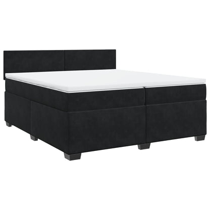 Boxspring met matras fluweel zwart 200x200 cm