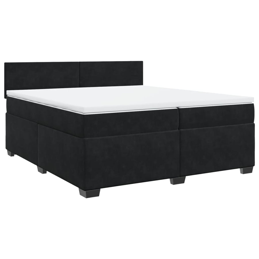 Boxspring met matras fluweel zwart 200x200 cm