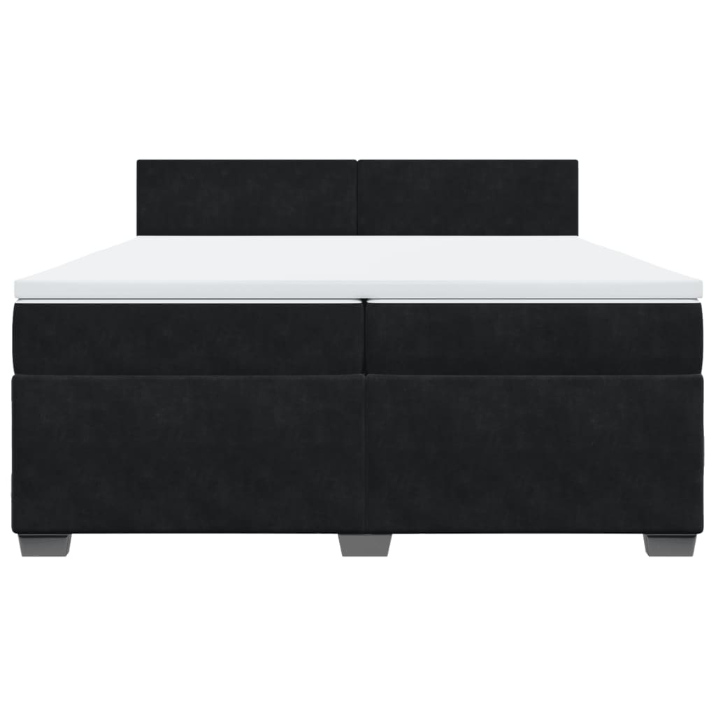 Boxspring met matras fluweel zwart 200x200 cm