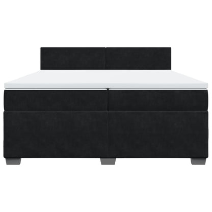 Boxspring met matras fluweel zwart 200x200 cm