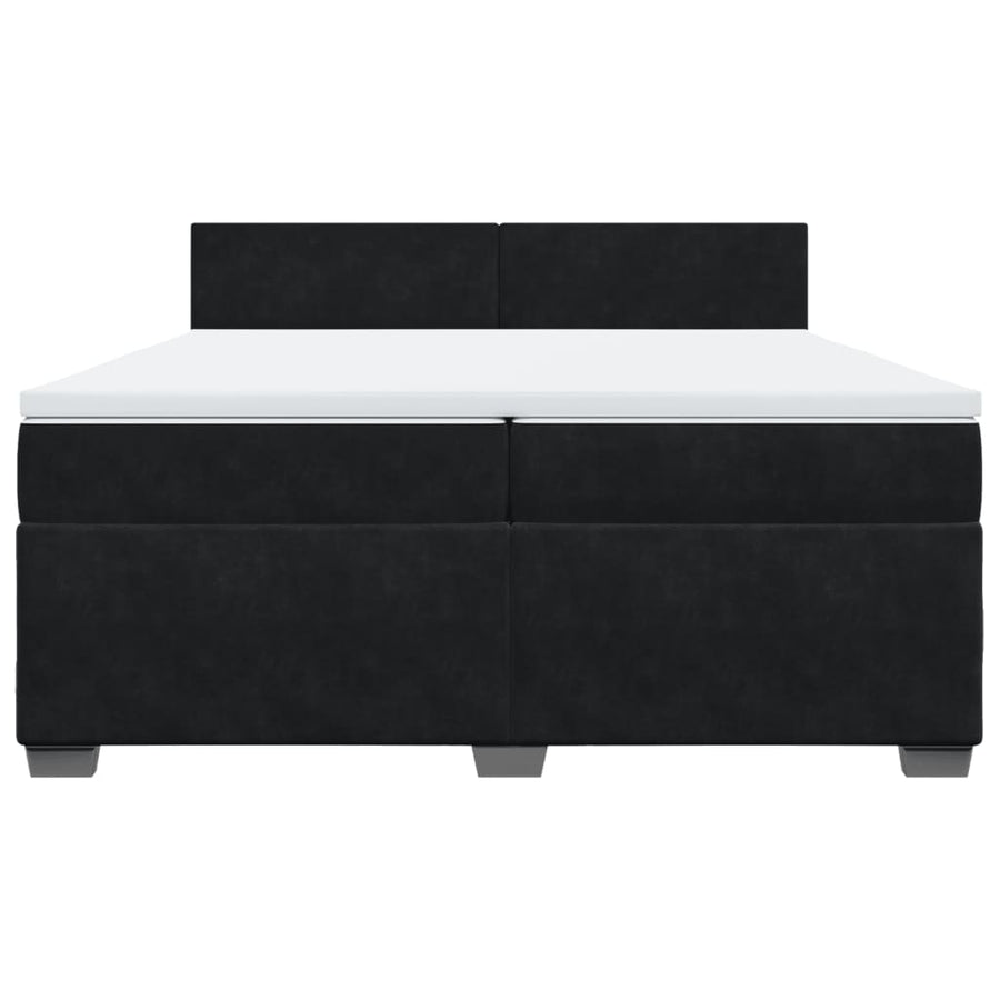 Boxspring met matras fluweel zwart 200x200 cm