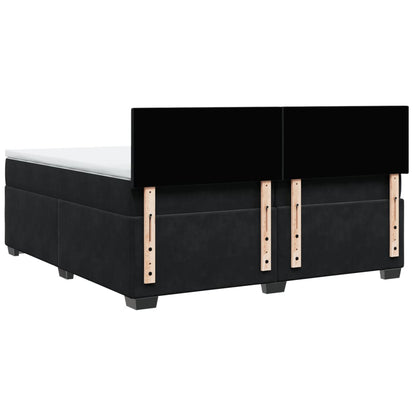 Boxspring met matras fluweel zwart 200x200 cm