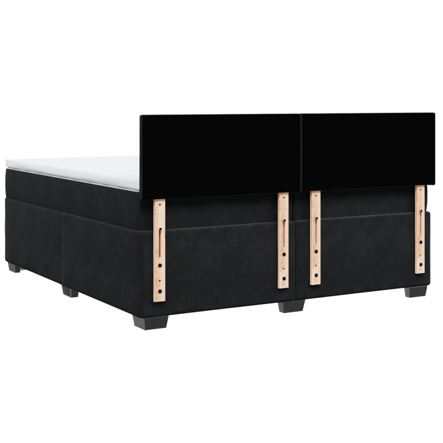 Boxspring met matras fluweel zwart 200x200 cm