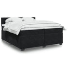Boxspring met matras 200x200 cm fluweel zwart
