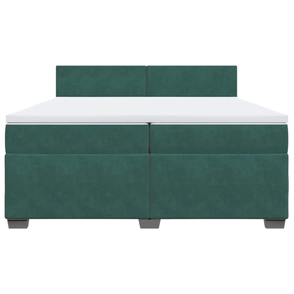 Boxspring met matras fluweel donkergroen 200x200 cm