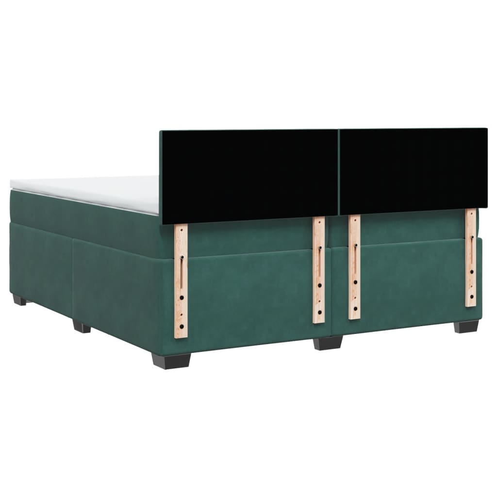Boxspring met matras fluweel donkergroen 200x200 cm