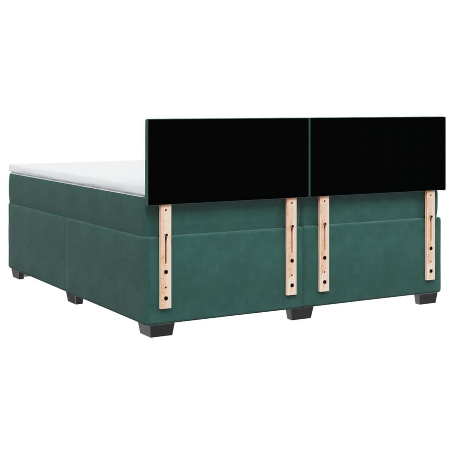 Boxspring met matras fluweel donkergroen 200x200 cm