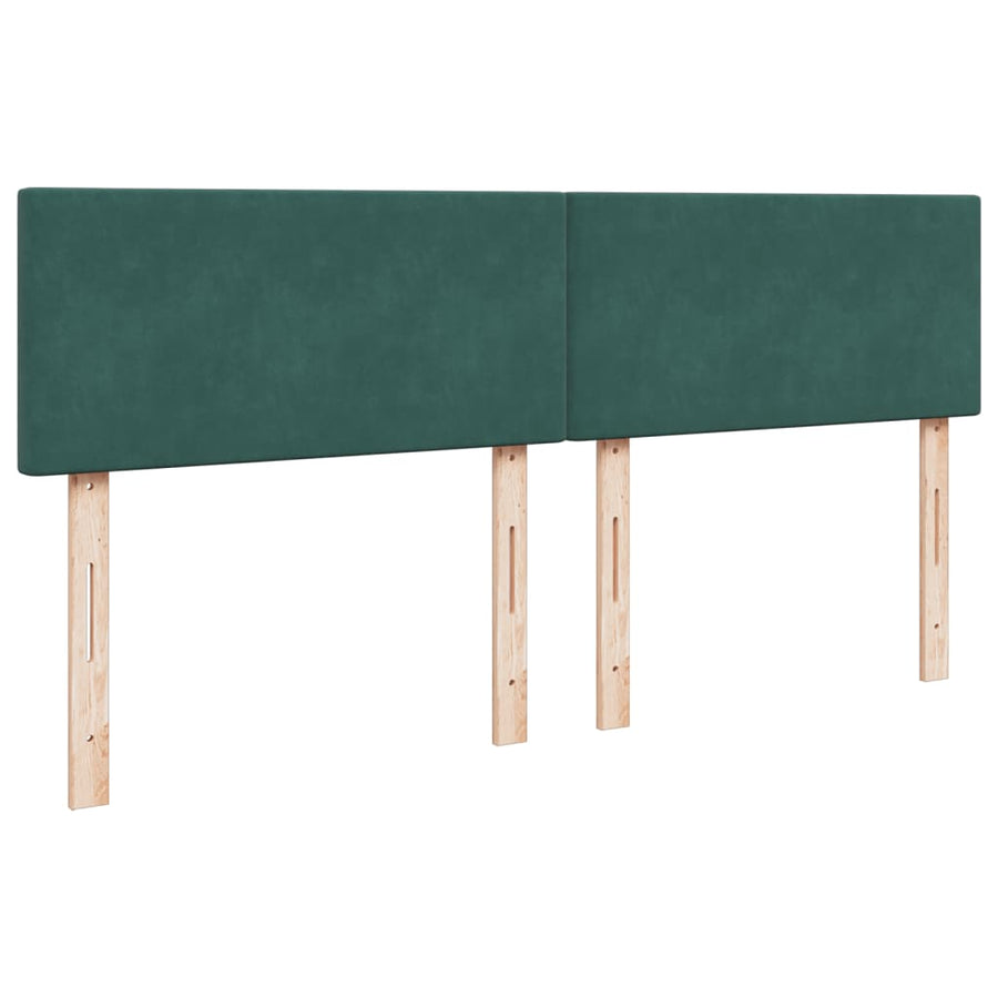 Boxspring met matras fluweel donkergroen 200x200 cm