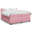 Boxspring met matras 200x200 cm roze fluweel