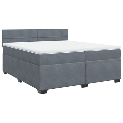 Boxspring met matras fluweel donkergrijs 200x200 cm