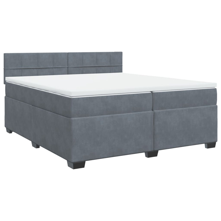 Boxspring met matras fluweel donkergrijs 200x200 cm