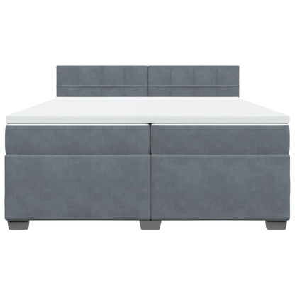 Boxspring met matras fluweel donkergrijs 200x200 cm