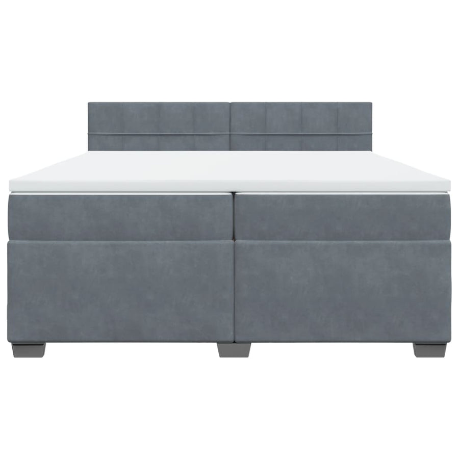 Boxspring met matras fluweel donkergrijs 200x200 cm