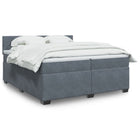 Boxspring 200x200 cm fluweel donkergrijs met matras