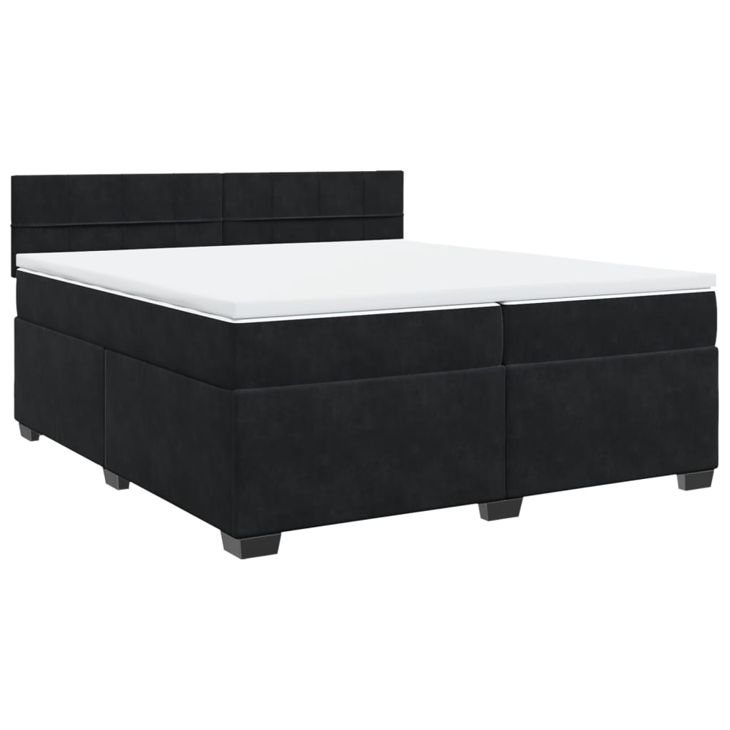 Boxspring met matras fluweel zwart 200x200 cm