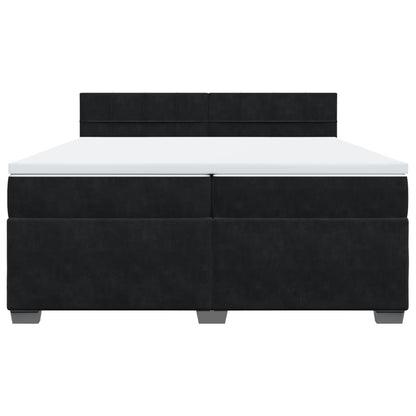 Boxspring met matras fluweel zwart 200x200 cm
