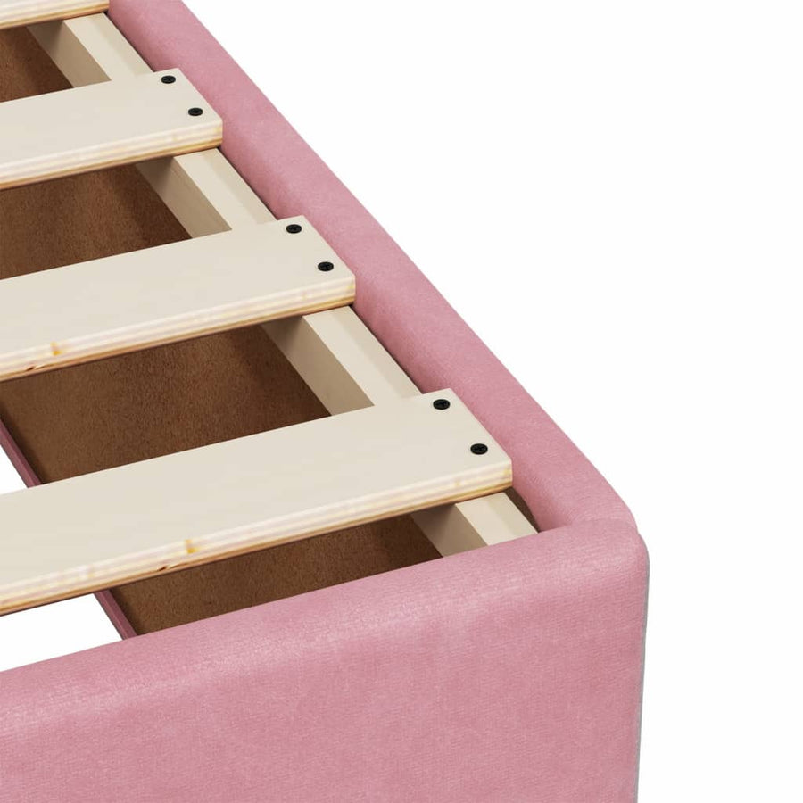 Boxspring met matras fluweel roze 200x200 cm