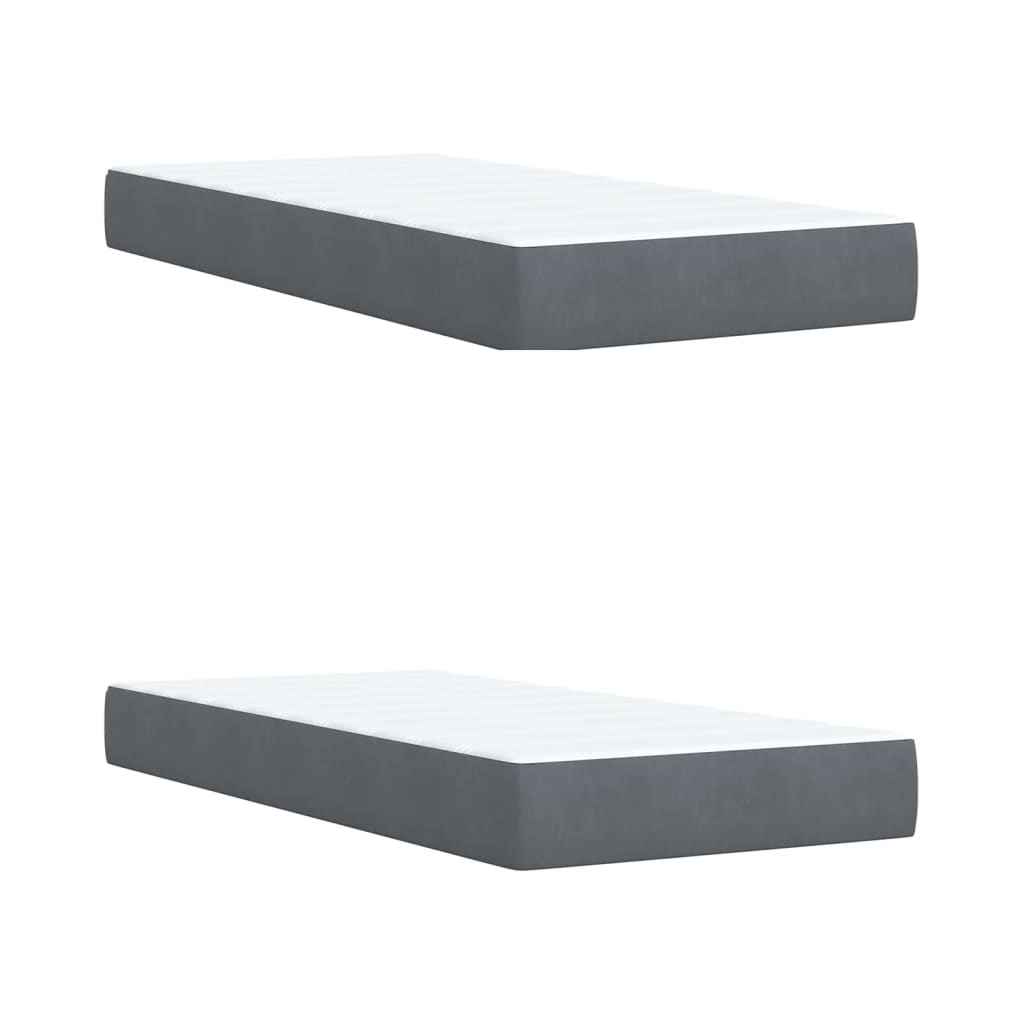 Boxspring met matras fluweel donkergrijs 200x200 cm