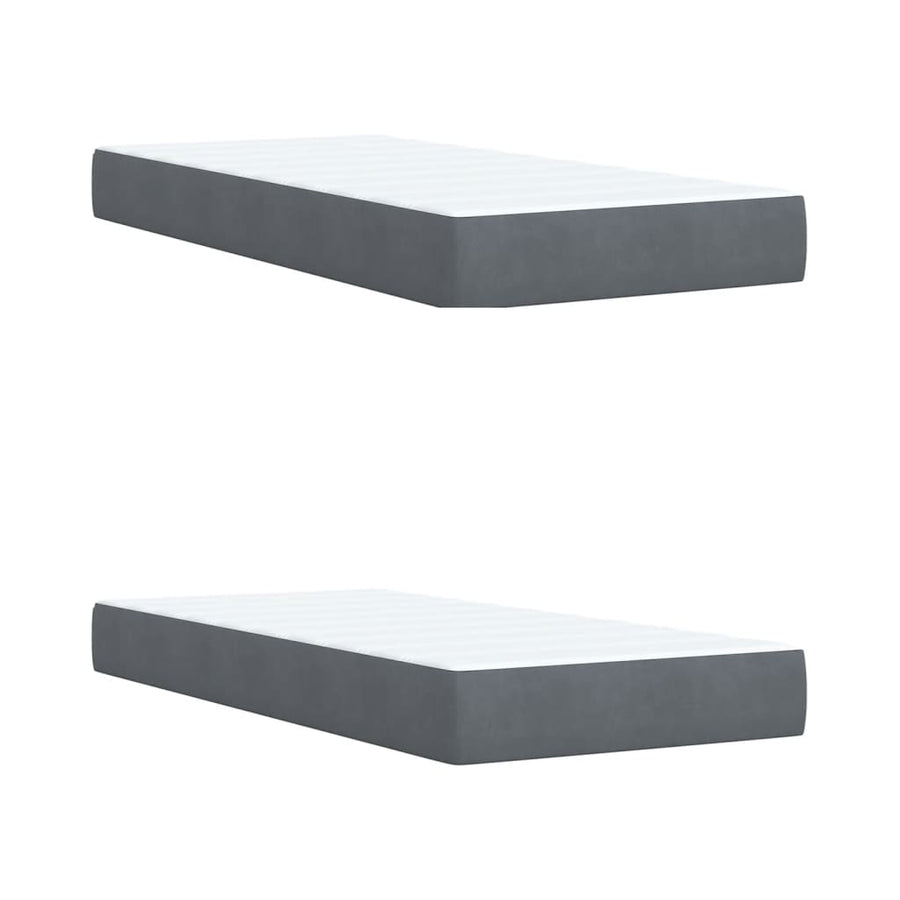 Boxspring met matras fluweel donkergrijs 200x200 cm
