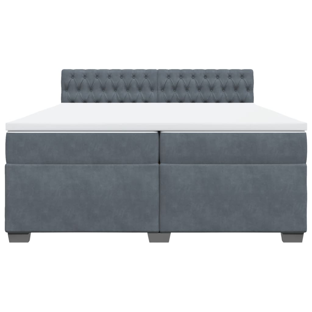 Boxspring met matras fluweel donkergrijs 200x200 cm