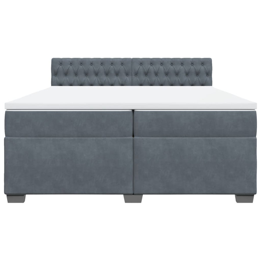 Boxspring met matras fluweel donkergrijs 200x200 cm