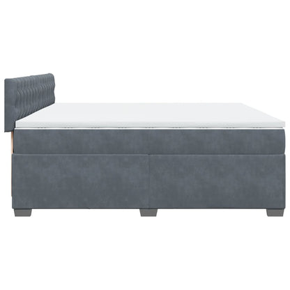 Boxspring met matras fluweel donkergrijs 200x200 cm