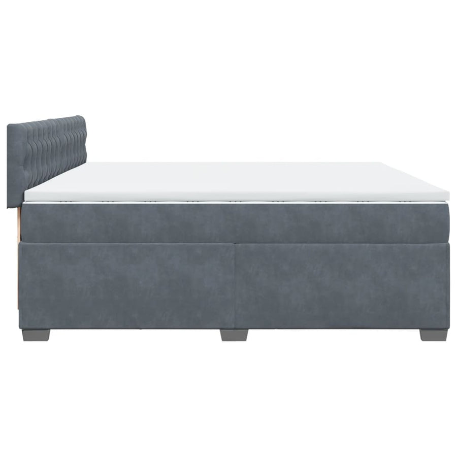 Boxspring met matras fluweel donkergrijs 200x200 cm