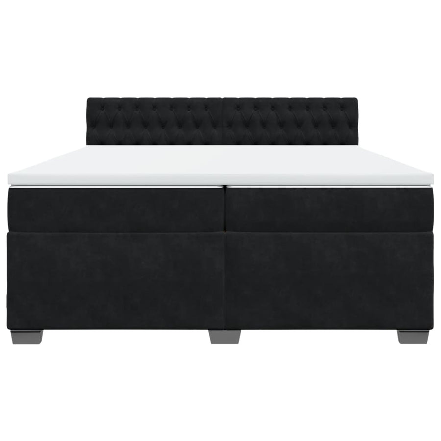 Boxspring met matras fluweel zwart 200x200 cm