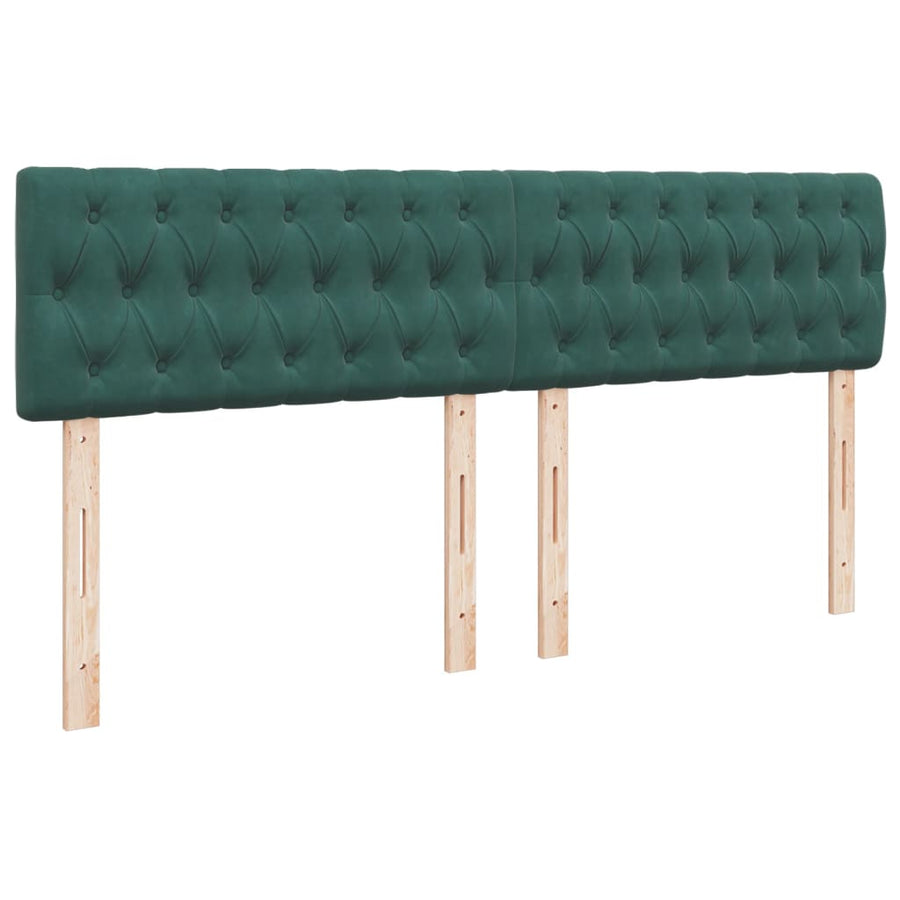 Boxspring met matras fluweel donkergroen 200x200 cm
