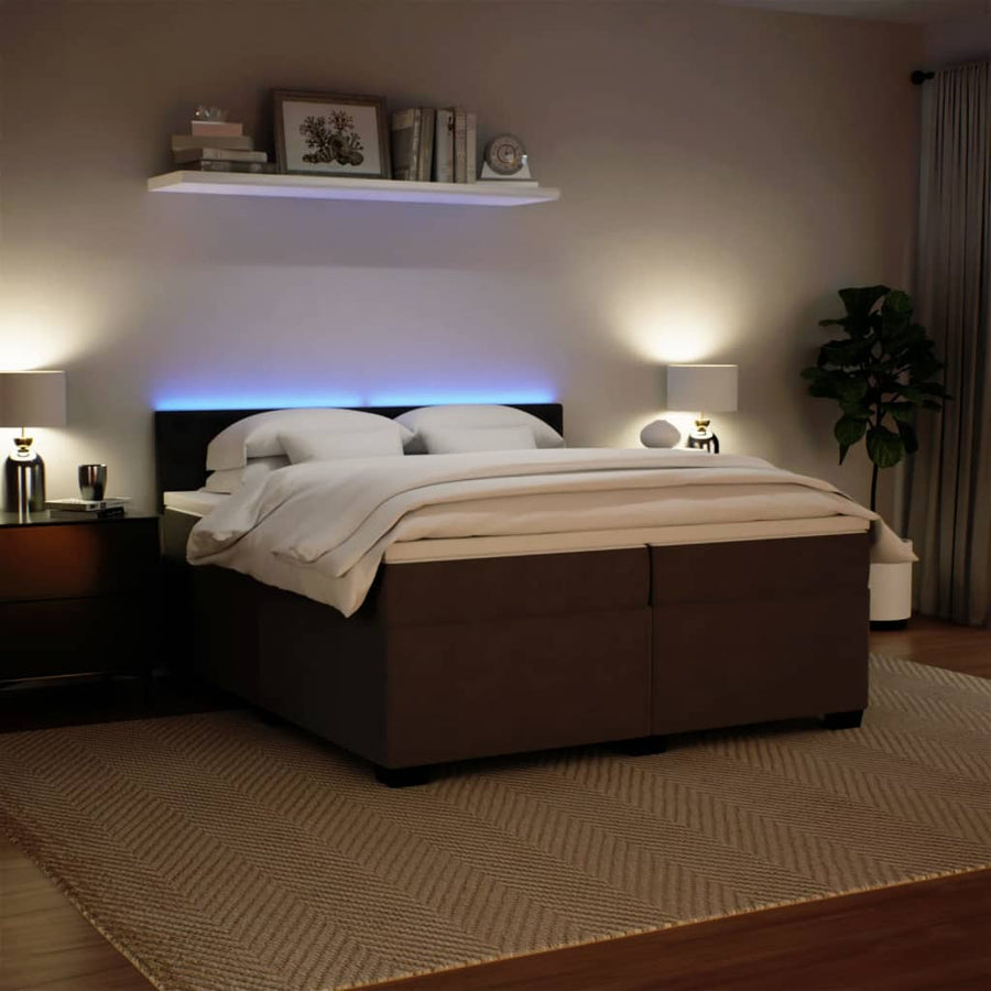 Boxspring met matras fluweel lichtgrijs 200x200 cm